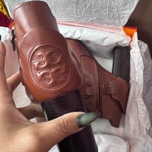 Tory Burch Brown Leather Ankle Boots